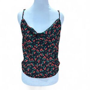 Forever 21 Cherry Print Cowl Neck Cami